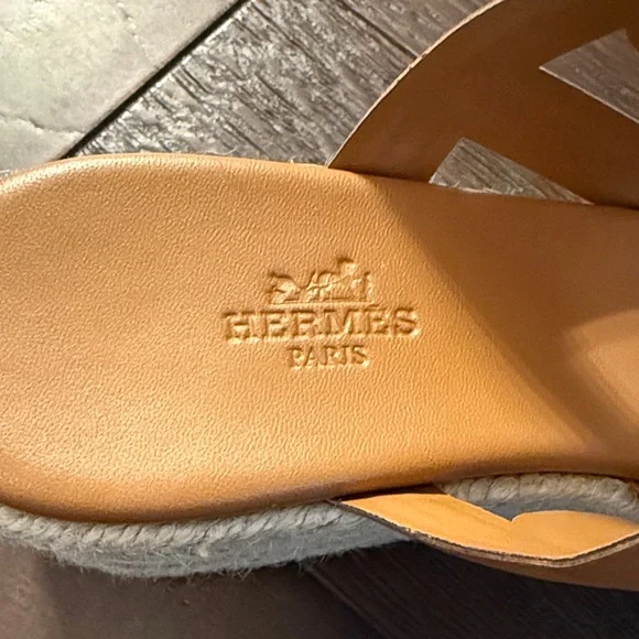 HERMES Ithea 30 Espadrille Wedge Sandals, - Size 39 (Fits like a US Women’s 8.5) - Picture 3 of 6